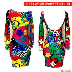 Fly Girl! Vintage Vittadini Body Con Dress Sz S/P